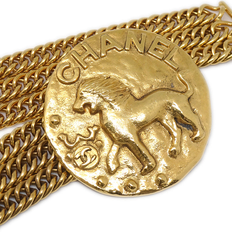 Chanel 1988 Lion Chain Belt Gold Small Good 23/6088