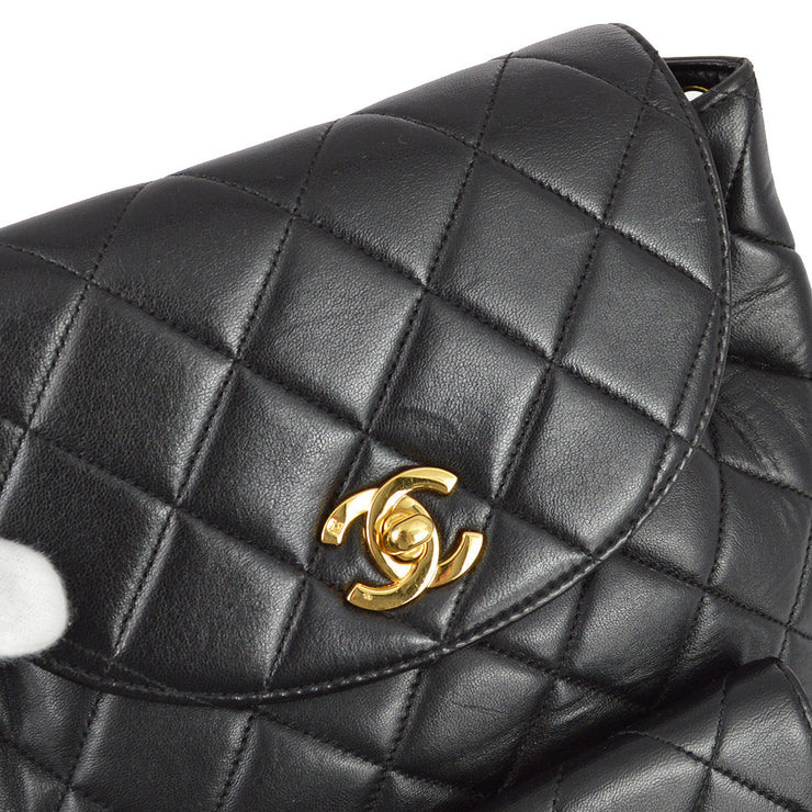 Chanel Black Lambskin Duma Backpack Large