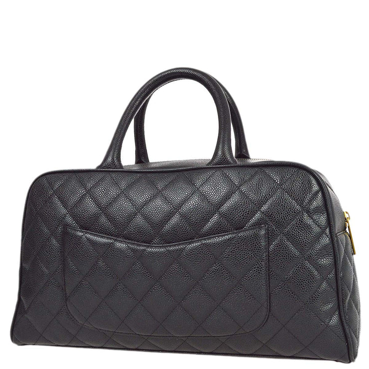 Chanel 2003-2004 Black Caviar Bowling Bag 37