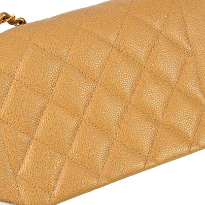 Chanel 1994-1996 Beige Caviar Small Diana Shoulder Bag