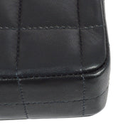 Chanel 2004-2005 Black Lambskin Choco Bar East West Shoulder Bag