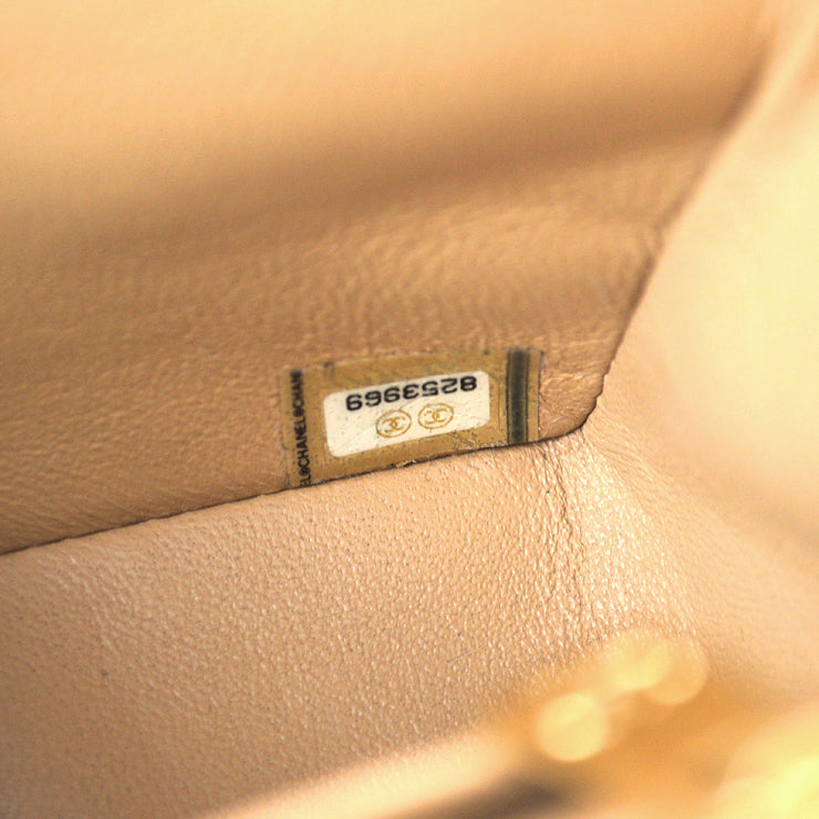 Chanel 2003-2004 Beige Caviar Straight Flap Shoulder Bag