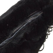 Chanel Black Fur Chain Handbag