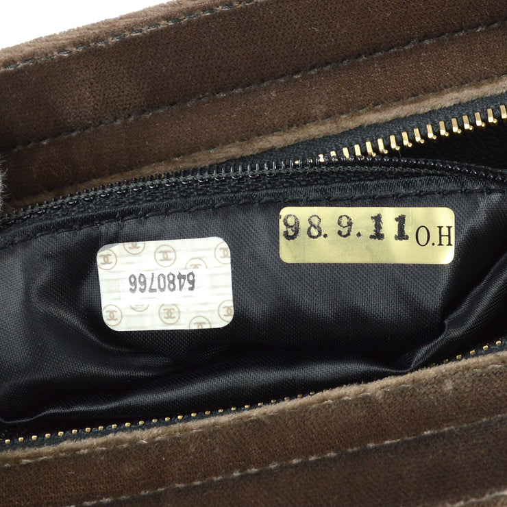 Chanel Brown Velvet Handbag