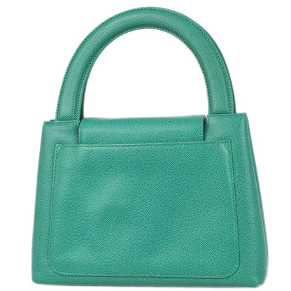 Chanel 1997-1999 Green Caviar Small Shopping Handbag