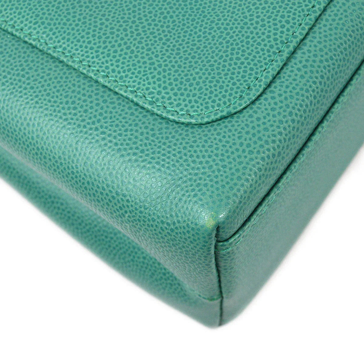 Chanel 1997-1999 Green Caviar Small Shopping Handbag