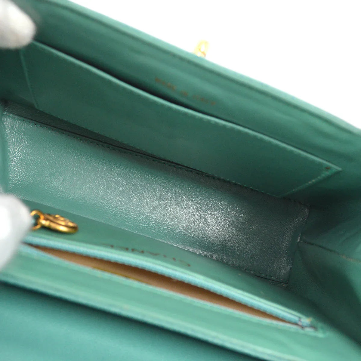 Chanel 1997-1999 Green Caviar Small Shopping Handbag