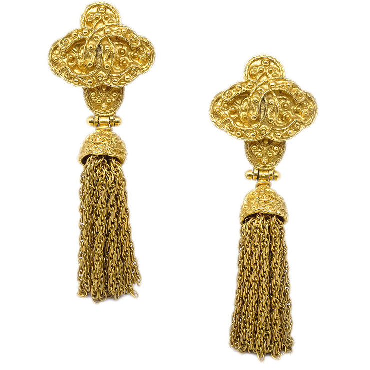 Chanel 1994 Filigree Earrings Clip-On Gold