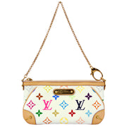 Louis Vuitton White Multicolor Pochette Milla MM Chain Handbag M60096