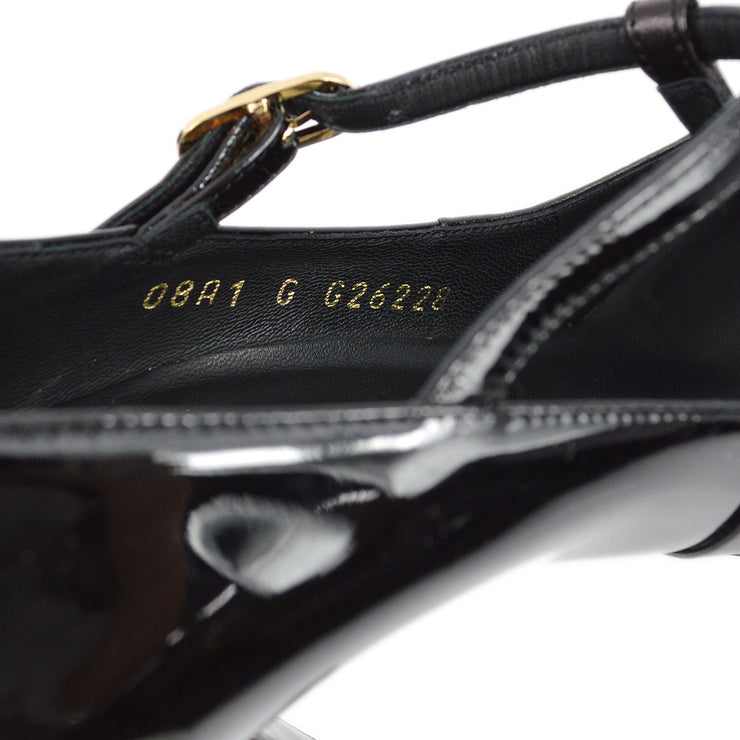 Chanel * Black Ankle Strap Pumps Shoes #35 1/2 C