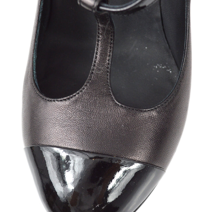 シャネル アンクルストラップパンプス 靴 ブラック #35 1/2C