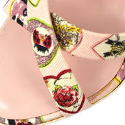 Chanel * Pink Valentine Sandals Mules Shoes #35