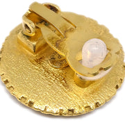 Chanel Button Earrings Clip-On Gold 96P
