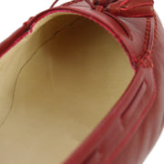 Chanel * Red Flat Shoes #37 1/2