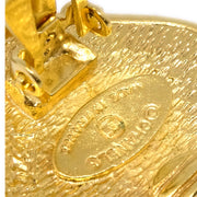 Chanel Dangle Fringe Earrings Clip-On Gold