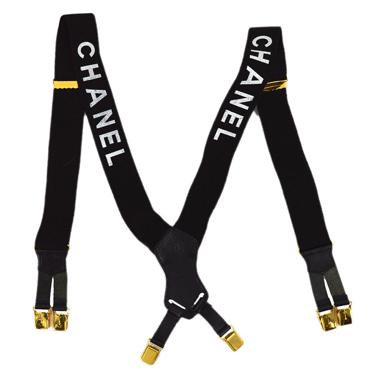 Chanel Black Suspenders Small Good 15 Small Good