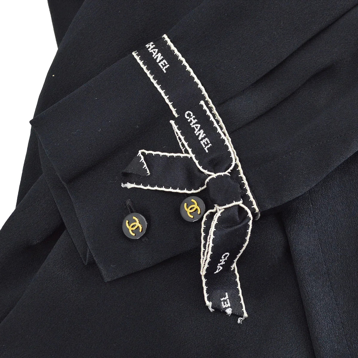 Chanel Blouse Shirt Black 94A #40