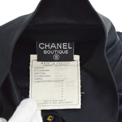 Chanel Blouse Shirt Black 94A #40