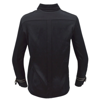 Chanel Ribbon Blouse Shirt Black 94A #36