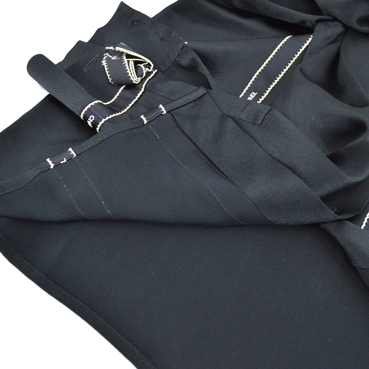 Chanel Ribbon Blouse Shirt Black 94A #36