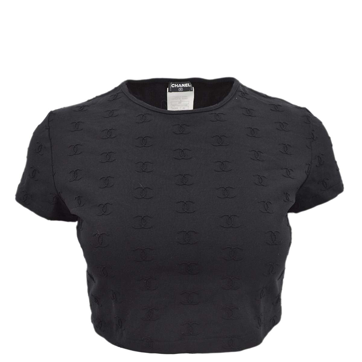 Chanel spring 1997 CC logo-embroidered cropped T-shirt #42 Chanel spring 1997 CC logo-embroidered cropped T-shirt #42