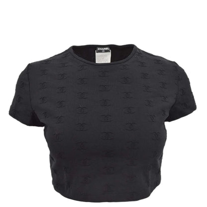 Chanel Spring 1997 CC Logo Embroidered Cropped T-shirt #42