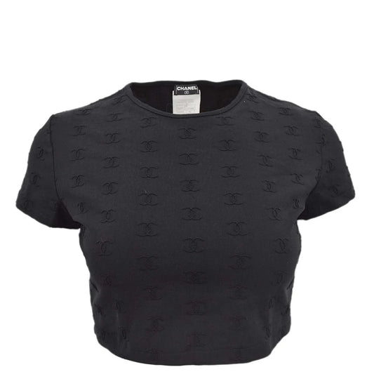 Chanel Spring 1997 CC Logo Embroidered Cropped T-shirt #42