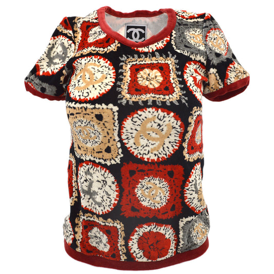 Chanel Short Sleeve Tops Red Black 09P