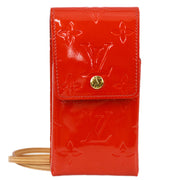 Louis Vuitton 2001 Red Vernis Green Cigarette Shoulder Bag M91155