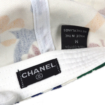 Chanel White Cap Hat Clover Small Good #M