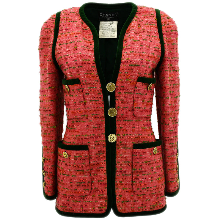 Chanel Collarless Jacket Pink A2 #38