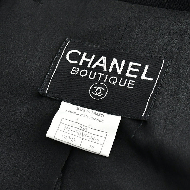 Chanel Double Breasted Jacket Black 98A #38