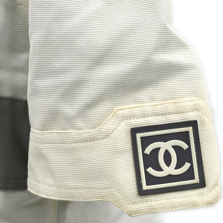 Chanel Spring 2001 Sport Line Zip Up Jacket Ivory #38