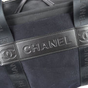 Chanel Black Felt Sport Line Duffle Gym Bag
