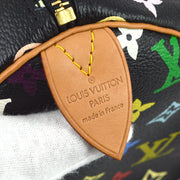 Louis Vuitton 2003 Black Monogram Multicolor Speedy 30 Handbag M92642