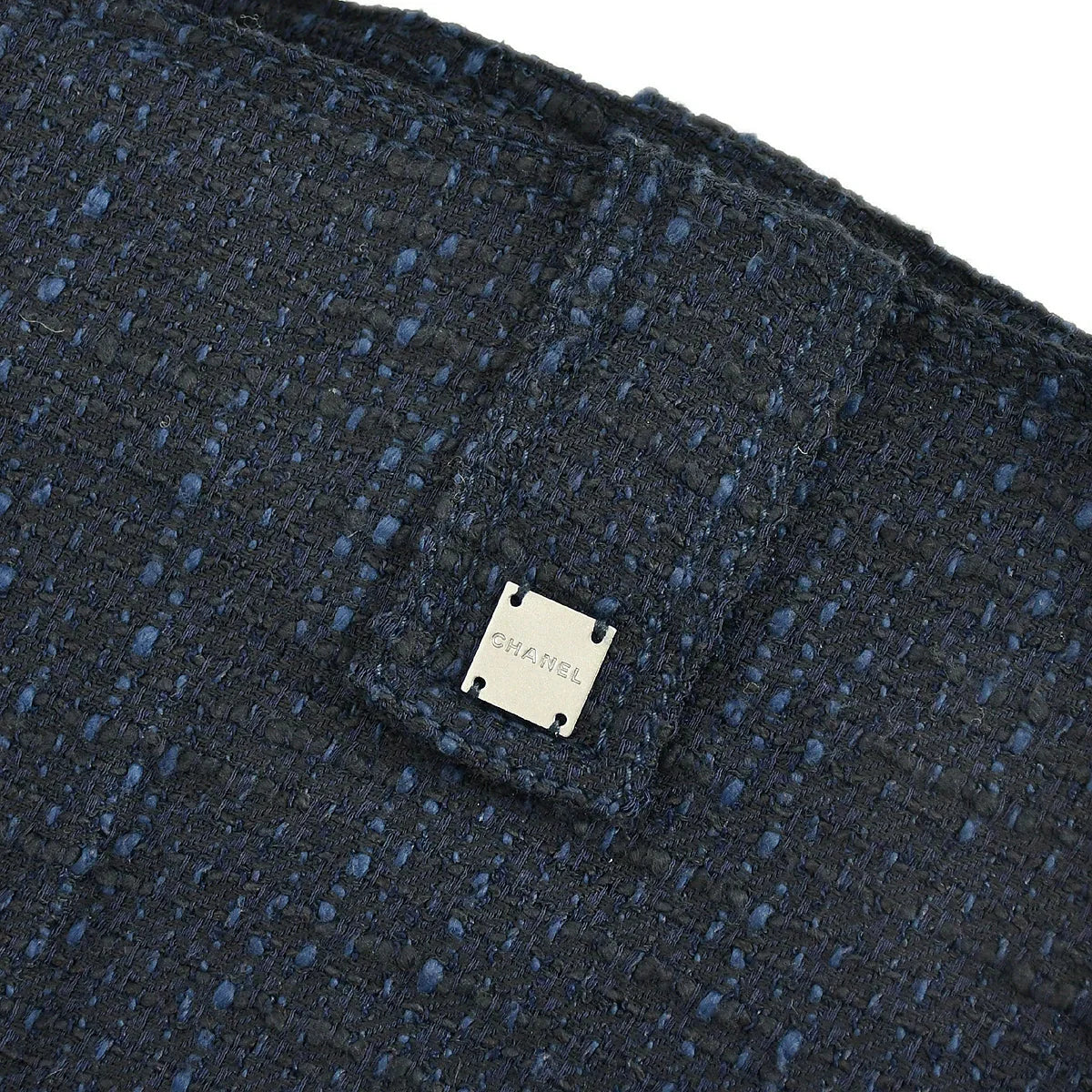 Chanel Boucle Pants Black Navy 01P #48
