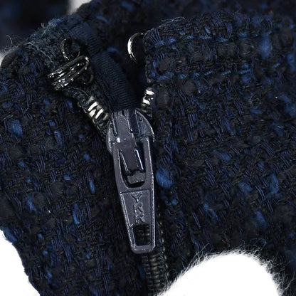 Chanel Boucle Pants Black Navy 01P #48