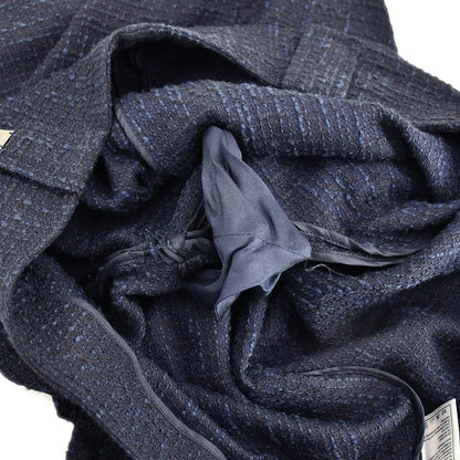 Chanel Boucle Pants Black Navy 01P #48