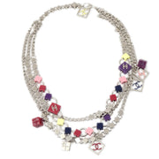 Chanel 2004 Multi-strand CC Silver Necklace