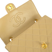 Chanel 1989-1991 Beige Lambskin Classic Square Flap Bag 20