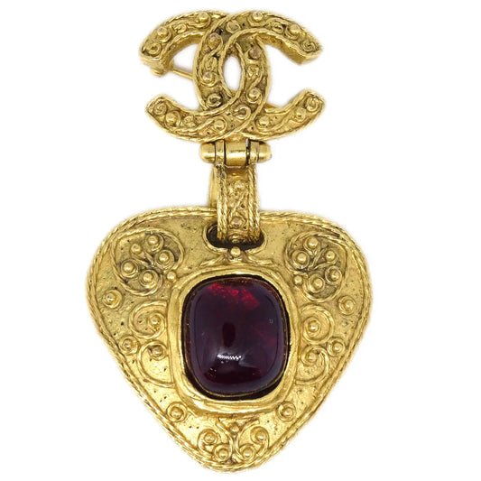 Chanel Gripoix Brooch Pin Gold 94A
