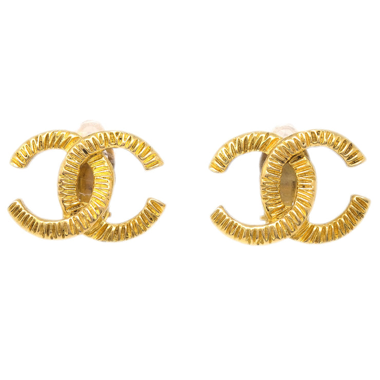 Chanel CC Earrings Clip-On Gold