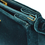 Chanel * Moss Green Velvet Double Sided Turnlock Handbag