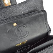 Chanel 2001-2003 Black Caviar Small Classic Double Flap Shoulder Bag