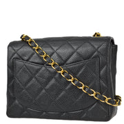 Chanel 2000-2001 Black Caviar Mini Classic Square Flap Shoulder Bag 17