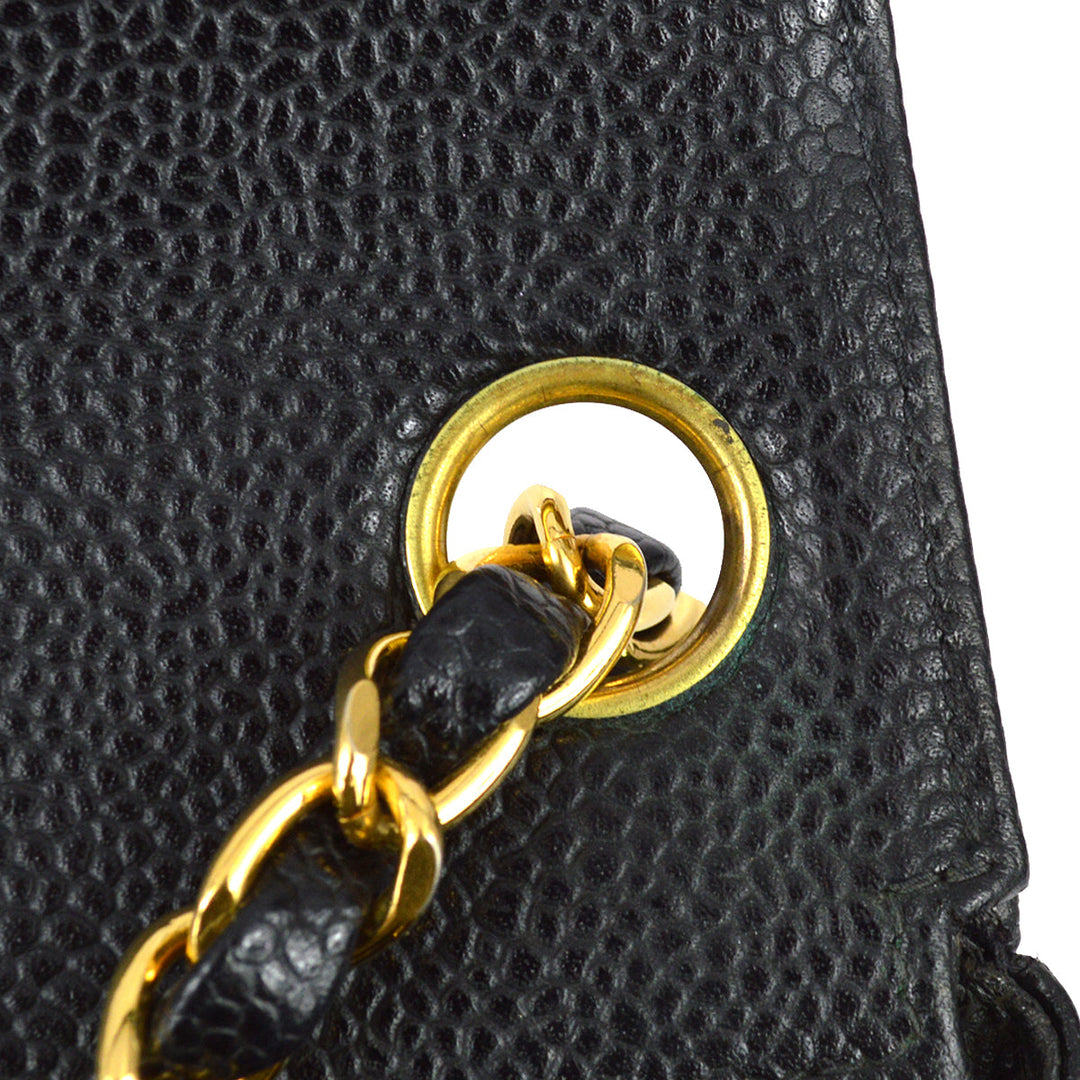 Chanel 2000-2001 Black Caviar Mini Classic Square Flap