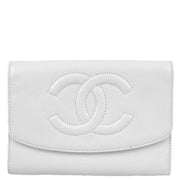 Chanel White Caviar Wallet Purse