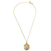 Chanel Artificial Pearl Gold Chain Pendant Necklace