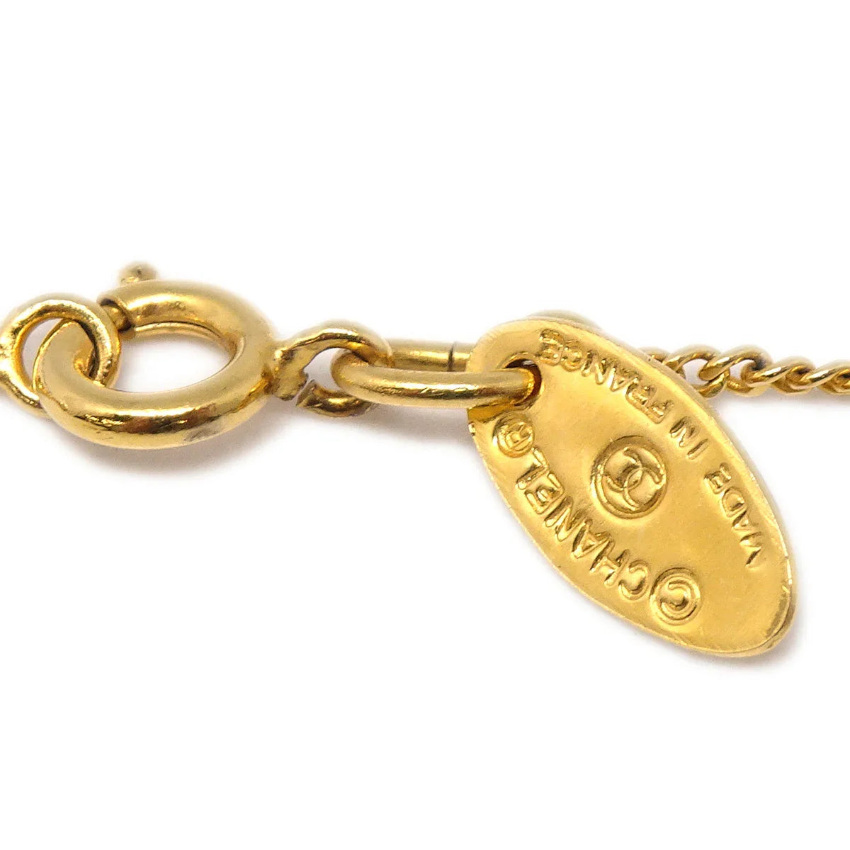 Chanel Artificial Pearl Gold Chain Pendant Necklace