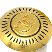 Chanel Button Earrings Gold Clip-On 96C